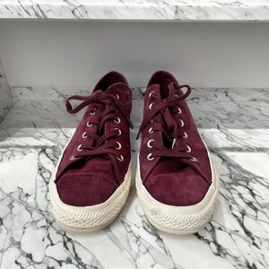 Converse All Star Chuck Taylor Burgundy Red Suede Low Top